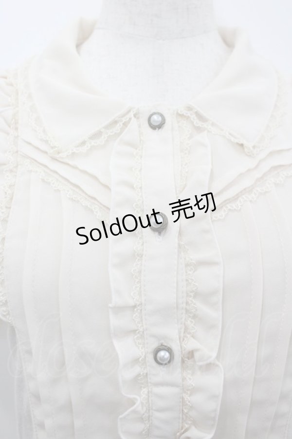 画像2: axes femme / フリルブラウス風半袖プルオーバー  生成り I-26-02-18-025-AX-TO-SA-ZI (2)