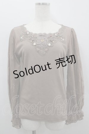 画像: axes femme / ローズガーデン×蝶レースプルオーバー M モカ I-26-02-18-028-AX-TO-SA-ZI