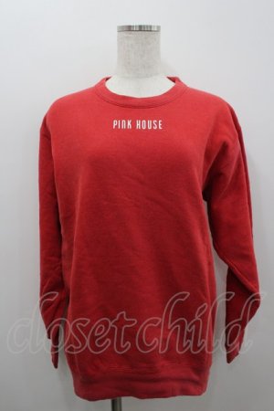 画像: PINK HOUSE / 胸元&背中ロゴptプルオーバー  レッド I-26-02-18-032-LO-TO-SA-ZI