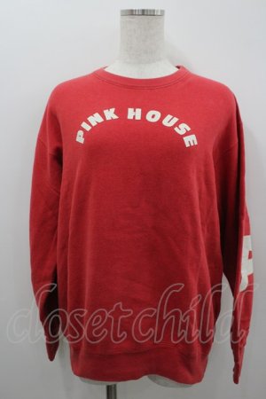 画像: PINK HOUSE / ゴシック体ロゴptプルオーバー  レッド I-26-02-18-033-LO-TO-SA-ZI