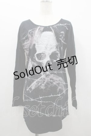 画像: CIVARIZE / スカルプリントカットソー  黒Ｘ白 I-26-02-20-032-GO-TO-SA-ZI