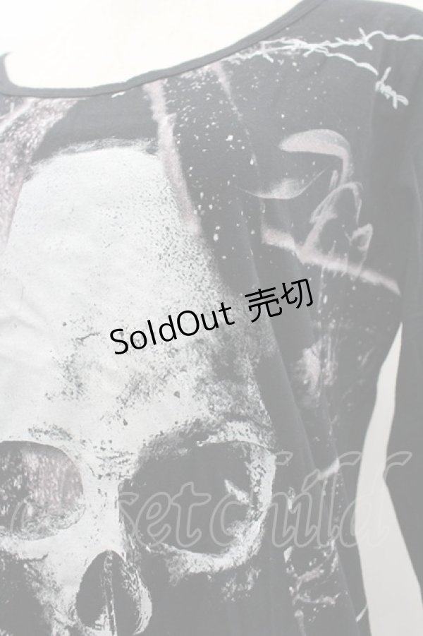画像3: CIVARIZE / スカルプリントカットソー  黒Ｘ白 I-26-02-20-032-GO-TO-SA-ZI (3)