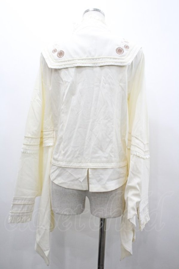 画像2: Desoro Works / 着物風袖チャイナブラウス  生成り I-26-02-20-004-GO-BL-SA-ZI (2)