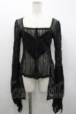 画像1: h.naoto Blood / 総レース切替ロングスリーブカーディガン  ブラック I-26-02-20-037-HN-TO-SA-ZI (1)