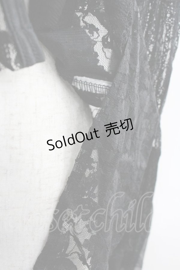 画像4: h.naoto Blood / 総レース切替ロングスリーブカーディガン  ブラック I-26-02-20-037-HN-TO-SA-ZI (4)