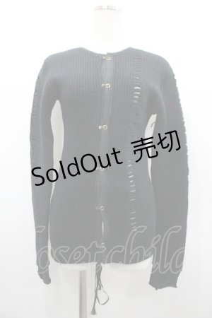 画像: alice auaa / 鍵ホックニットカーディガン 3 ブラック I-26-02-20-038-AA-TO-SA-ZI