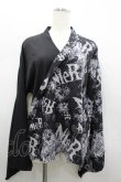 画像1: NieR Clothing / 着物袖切替カットソー  黒ｘグレー I-26-02-20-039-PU-TO-SA-ZI (1)