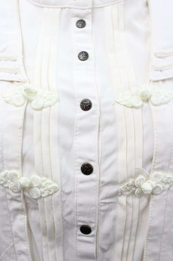 画像4: Desoro Works / 着物風袖チャイナブラウス  生成り I-26-02-20-004-GO-BL-SA-ZI (4)