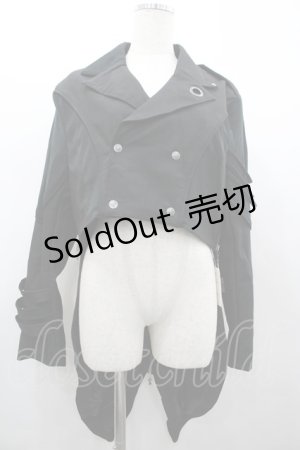 画像: Ozz conte / 後ろZIPロングジャケット  黒 I-26-02-20-043-OO-JA-SA-ZI