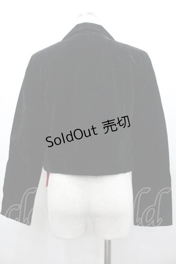画像2: MARBLE / ブローチ付き別珍ジャケット  黒 I-26-02-20-044-GO-BL-SA-ZI (2)