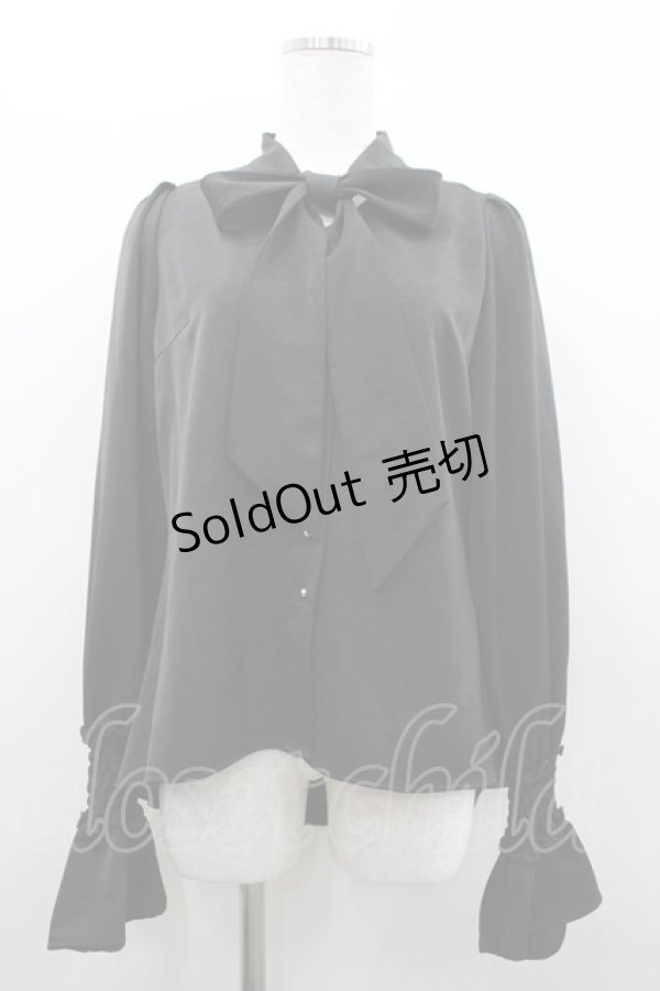 画像1: Riu / リボンタイ長袖ブラウス  黒 I-26-02-20-005-LO-BL-SA-ZI (1)