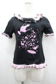画像1: PUTUMAYO / TEAプリント半袖カットソー  黒Ｘピンク I-26-02-20-006-PT-TO-SA-ZI (1)