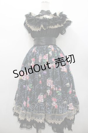 画像: Triple fortune / マカロンティータイムワンピース  黒 I-26-02-20-058-EL-OP-SA-ZI