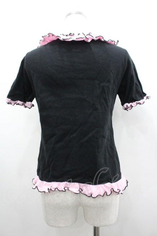 画像2: PUTUMAYO / TEAプリント半袖カットソー  黒Ｘピンク I-26-02-20-006-PT-TO-SA-ZI (2)