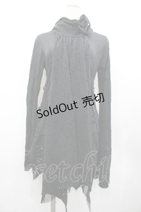 画像1: DARK RED  RUM / ロングスリーブハイネックトップス  ブラック I-26-02-20-059-HN-TO-SA-ZI (1)