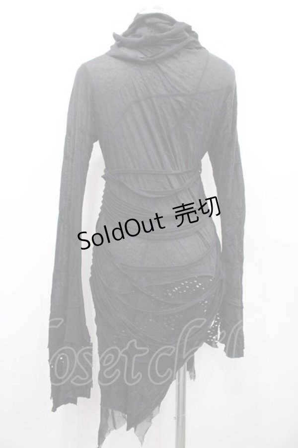 画像2: DARK RED  RUM / ロングスリーブハイネックトップス  ブラック I-26-02-20-059-HN-TO-SA-ZI (2)