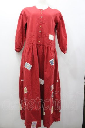 画像: PINK HOUSE / ワッペンデザインワンピース  赤 I-26-02-20-061-LO-OP-SA-ZI