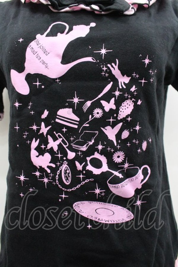画像3: PUTUMAYO / TEAプリント半袖カットソー  黒Ｘピンク I-26-02-20-006-PT-TO-SA-ZI (3)