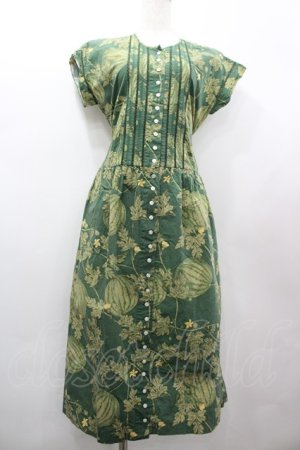 画像: PINK HOUSE / スイカプリント半袖ワンピース  グリーン I-26-02-20-062-LO-OP-SA-ZI