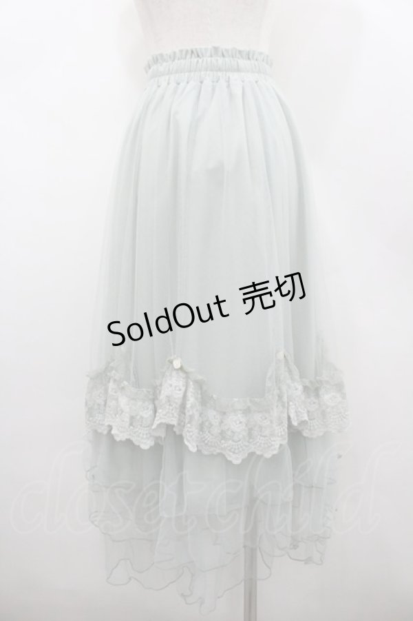 画像2: axes femme / ローズ付ドレープチュールスカート  ミント I-26-02-20-064-AX-SK-SA-ZI (2)