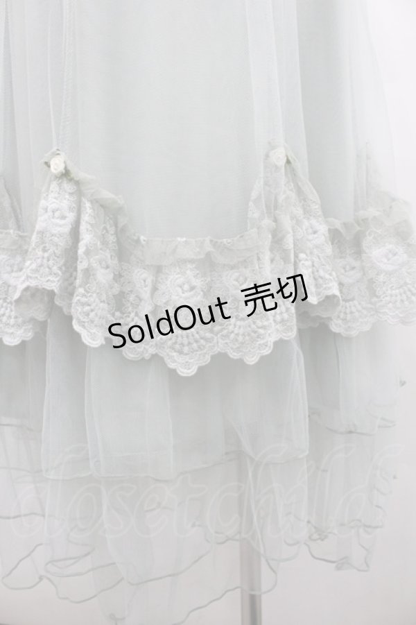 画像3: axes femme / ローズ付ドレープチュールスカート  ミント I-26-02-20-064-AX-SK-SA-ZI (3)