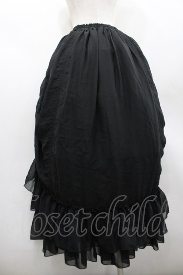 画像2: ATELIER PIERROT / バッスルスカート ロング  黒 I-26-02-20-066-EL-SK-SA-ZI (2)