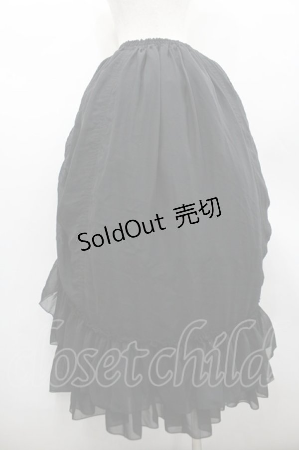 画像2: ATELIER PIERROT / バッスルスカート ロング  黒 I-26-02-20-066-EL-SK-SA-ZI (2)