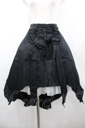 画像: BPN / フロントクロスフリルスカート  黒 I-26-02-20-071-GO-SK-SA-ZI
