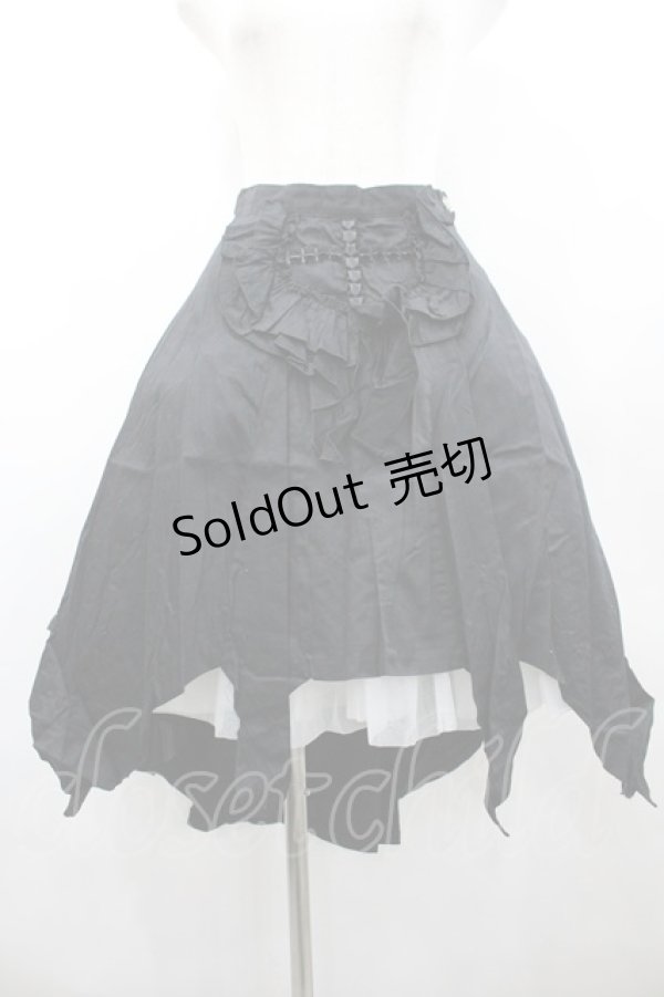 画像1: BPN / フロントクロスフリルスカート  黒 I-26-02-20-071-GO-SK-SA-ZI (1)