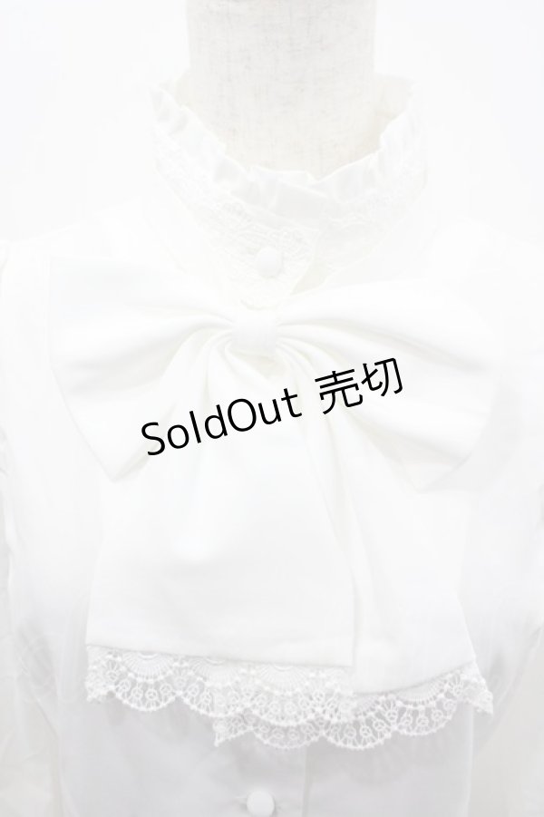 画像3: Sheglit / スタンドカラーリボンジャボブラウス  白 I-26-02-20-007-EL-BL-SA-ZI (3)