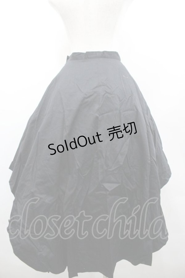 画像2: BPN / フロントクロスフリルスカート  黒 I-26-02-20-071-GO-SK-SA-ZI (2)