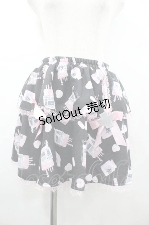 画像1: ACDC RAG / おてあてスカート  黒Ｘピンク I-26-02-20-072-PU-SK-SA-ZI (1)