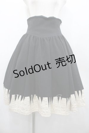 画像: NO.S PROJECT / ピアノスカート  黒Ｘアイボリー I-26-02-20-073-LO-SK-SA-ZI