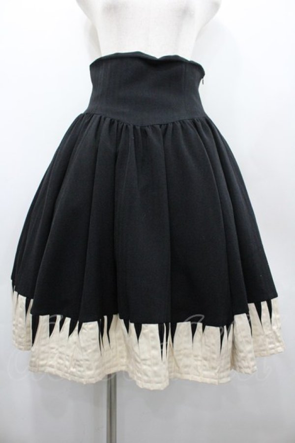 画像1: NO.S PROJECT / ピアノスカート  黒Ｘアイボリー I-26-02-20-073-LO-SK-SA-ZI (1)