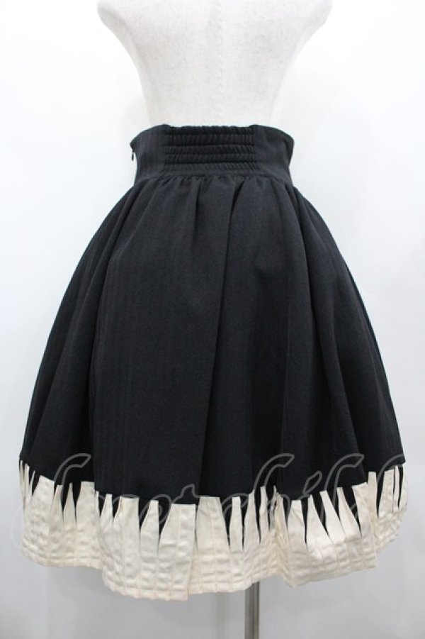 画像2: NO.S PROJECT / ピアノスカート  黒Ｘアイボリー I-26-02-20-073-LO-SK-SA-ZI (2)