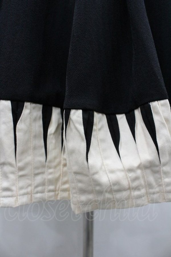 画像3: NO.S PROJECT / ピアノスカート  黒Ｘアイボリー I-26-02-20-073-LO-SK-SA-ZI (3)
