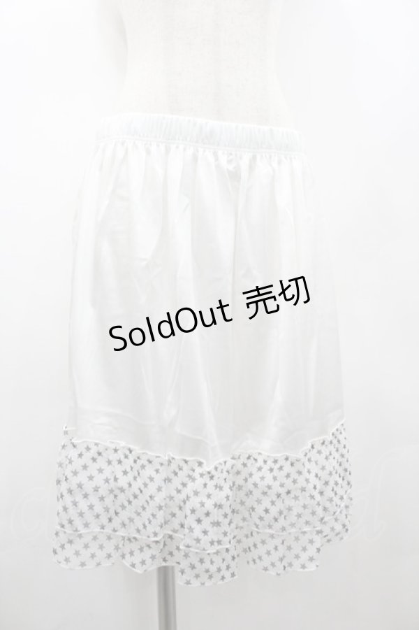 画像1: MARBLE / スターシフォンスカート  白Ｘ黒 I-26-02-20-075-GO-SK-SA-ZI (1)