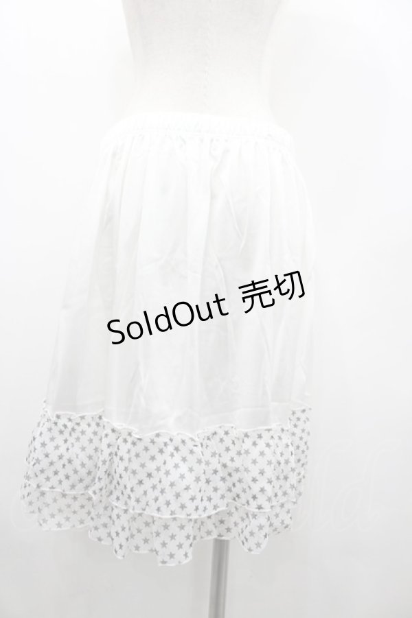 画像2: MARBLE / スターシフォンスカート  白Ｘ黒 I-26-02-20-075-GO-SK-SA-ZI (2)