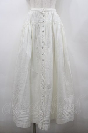 画像: PINK HOUSE / 裾ピンタックスカート  白 I-26-02-20-080-LO-SK-SA-ZI