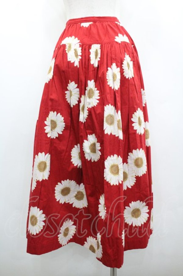 画像2: PINK HOUSE / 雛菊プリントスカート  赤Ｘ白 I-26-02-20-083-LO-SK-SA-ZI (2)