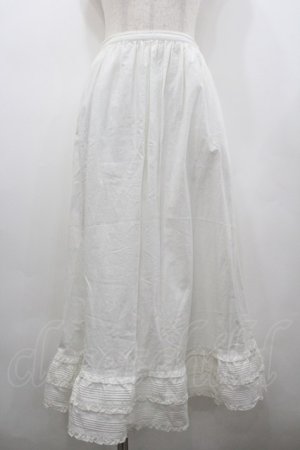 画像: PINK HOUSE / 裾ピンタックフリルスカート  白 I-26-02-20-084-LO-SK-SA-ZI