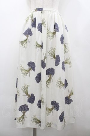 画像: PINK HOUSE / すみれブーケプリントスカート  アイボリーＸ青 I-26-02-20-086-LO-SK-SA-ZI