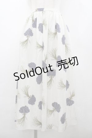 画像: PINK HOUSE / すみれブーケプリントスカート  アイボリーＸ青 I-26-02-20-086-LO-SK-SA-ZI