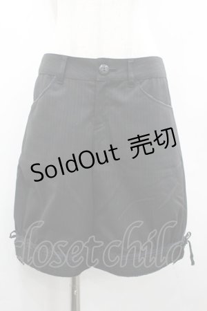 画像: MIHO MATSUDA / ストライプハーフパンツ  黒 I-26-02-20-091-GO-PA-SA-ZI