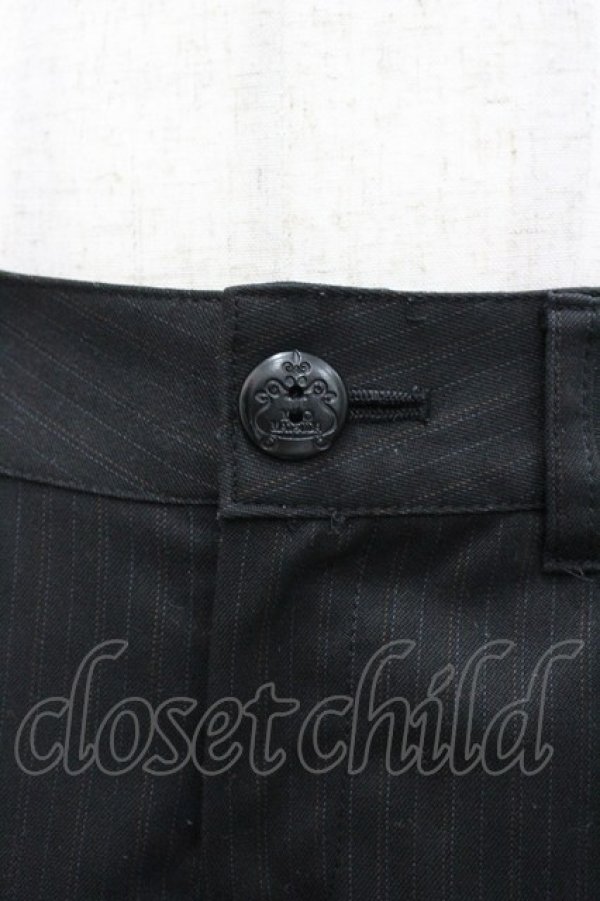 画像3: MIHO MATSUDA / ストライプハーフパンツ  黒 I-26-02-20-091-GO-PA-SA-ZI (3)