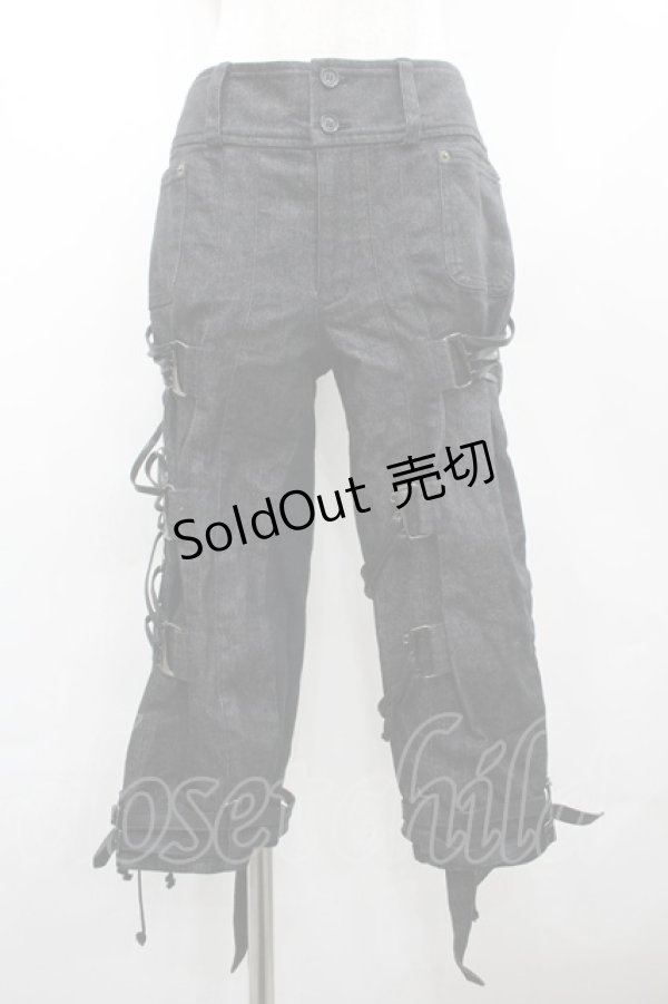 画像1: alice auaa / デニムパンツ五分丈パンツ 1 ブラック I-26-02-20-094-AA-PA-SA-ZI (1)