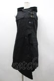 画像1: PEACE NOW / 2連ベルトフードロングベスト  黒 I-26-02-20-010-PU-TO-SA-ZI (1)