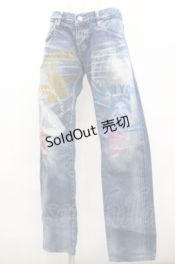 画像1: HYSTERIC GLAMOUR / ガールプリントデニム M ブルー I-26-02-20-095-PU-PA-SA-ZI (1)