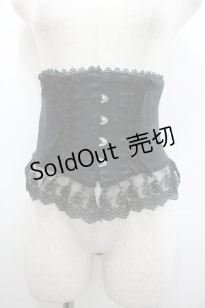 画像: ATELIER PIERROT / Frill Short Corset コルセット  黒 I-26-02-20-098-EL-TO-SA-ZI
