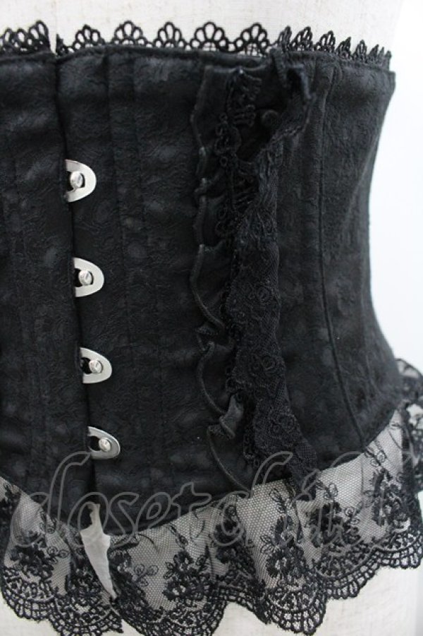 画像3: ATELIER PIERROT / Frill Short Corset コルセット  黒 I-26-02-20-098-EL-TO-SA-ZI (3)